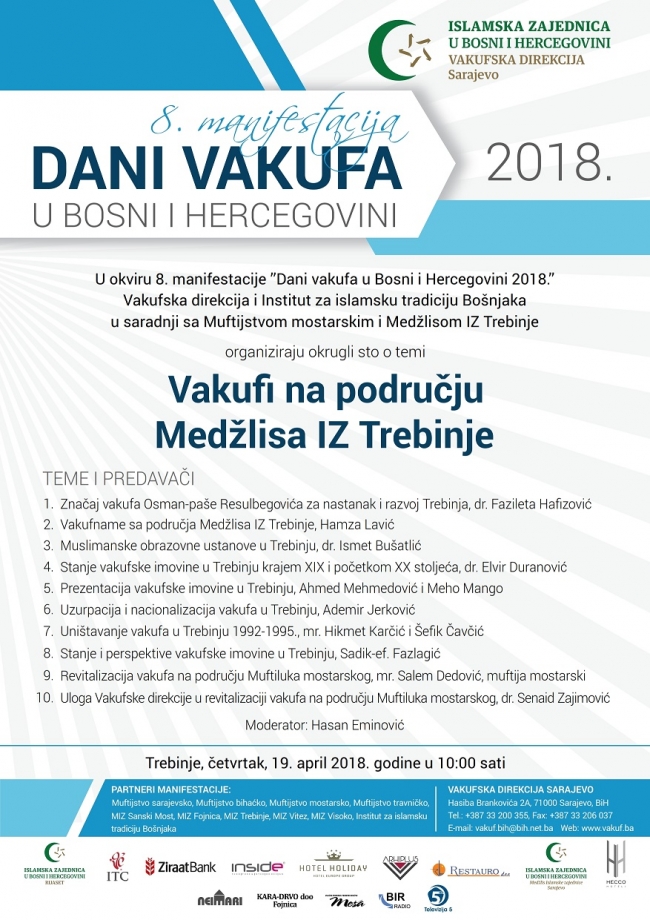 Okrugli sto o temi Vakufi na području Medžlisa IZ Trebinje