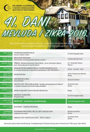 Programi 41. manifestacije Dani mevluda i zikra