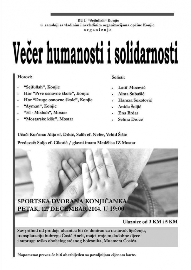 Večer humanosti i solidarnosti