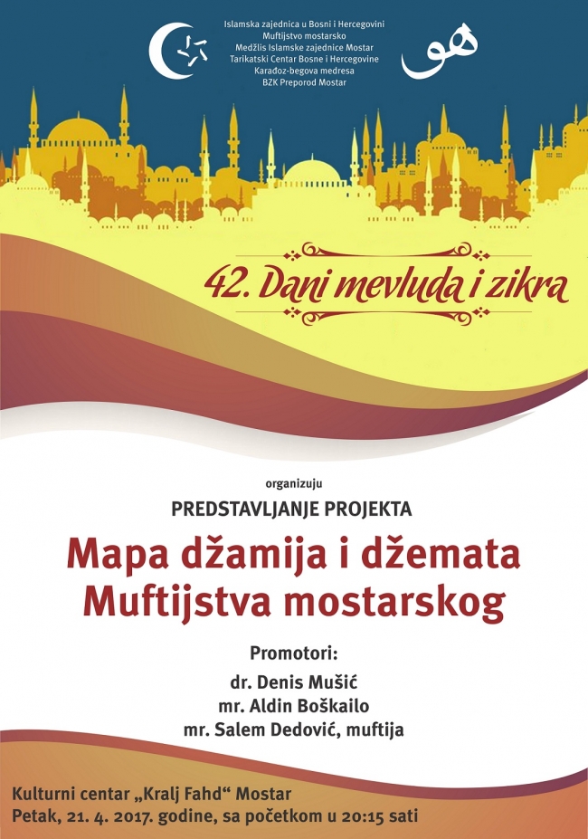 Sutra predstavljanje mape džamija i džemata Muftijstva mostarskog