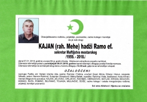 Na Ahiret preselio sekretar muftijstva mostarskog hadži Ramo -ef. Kajan